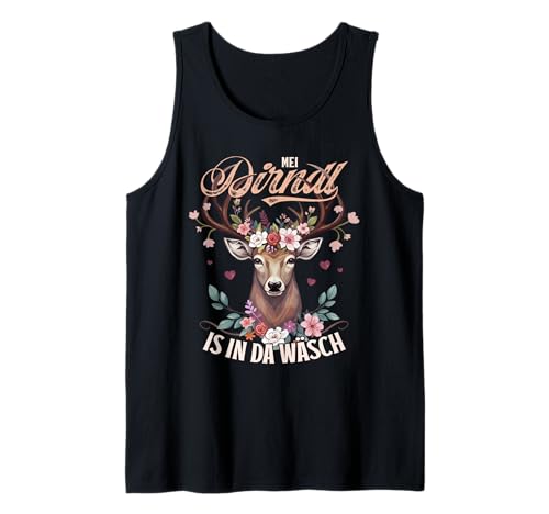 Oktoberfest Damen Spruch Lustiger MEI Dirndl is in da Wäsch Tank Top von Oktoberfest Damen Outfit Ersatz Damen