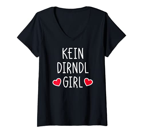 Damen Kein Dirndl Girl | Oktoberfest T-Shirt mit V-Ausschnitt Damen Kein Dirndl Girl | Oktoberfest T-Shirt mit V-Ausschnitt von Oktoberfest Dirndl Geschenk
