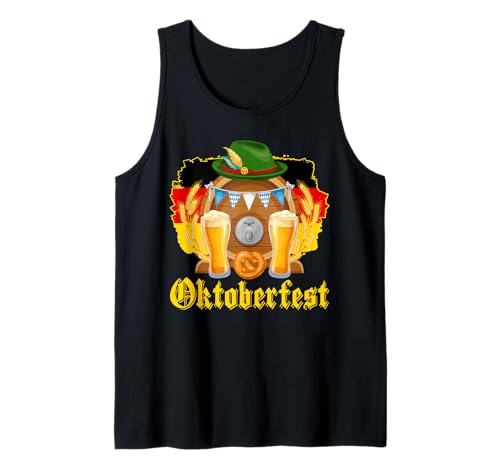 Oktoberfest Deutschland Flagge Deutsch Bierfest Männer Frauen Tank Top von Oktoberfest Germany Beer Festival Drinker Tee