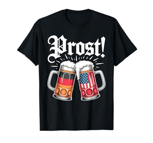 Prost Oktoberfest Prost Bier USA Deutschland Flagge Herren Damen T-Shirt von Oktoberfest Germany Beer Festival Women Men BAI