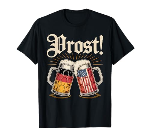 Prost Oktoberfest Prost Bier USA Deutschland Flagge Herren Damen T-Shirt von Oktoberfest Germany Beer Festival Women Men BAI
