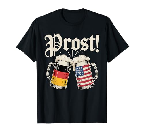 Prost Oktoberfest Prost Bier USA Deutschland Flagge Herren Damen T-Shirt von Oktoberfest Germany Beer Festival Women Men BAI