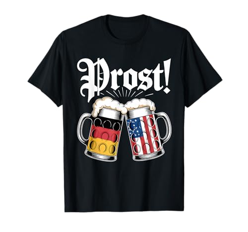 Prost Oktoberfest Prost Bier USA Deutschland Flagge Herren Damen T-Shirt von Oktoberfest Germany Beer Festival Women Men BAI