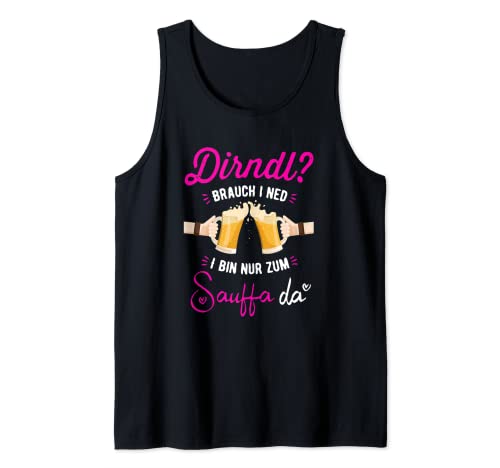 Biermaß Motiv Ich brauch kein Dirndl ich bin zum saufen hier Tank Top von Oktoberfest Schützenfest Wiesn Party Bier Outfit