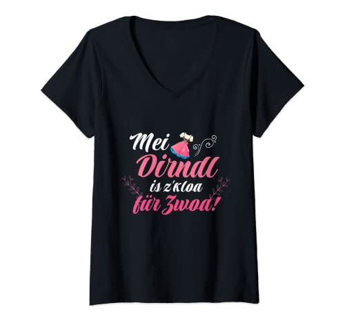 Damen Mei Dirndl is z kloa für zwoa - Drindl T-Shirt mit V-Ausschnitt Damen Mei Dirndl is z kloa für zwoa - Drindl T-Shirt mit V-Ausschnitt von Oktoberfest Trachten & Dirndl Mode