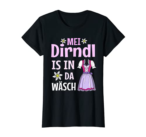 Damen Mei Dirndl is in da Wäsch Damen T-Shirt von Oktoberfest Wiesn Accessoires