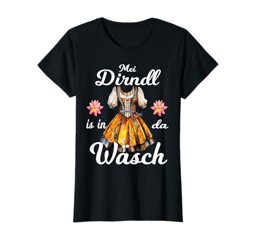Mei Dirndl is in da Wäsch Lausmadl Frauen Dirndl Tracht T-Shirt von Oktoberfest outfit Damen & Kinder Ersatztracht