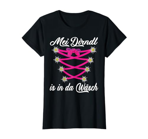 Mei Dirndl is in da Wäsch Lausmadl Damen Trachten Dirndl T-Shirt von Oktoberfest outfit Fraue & Kinder Trachten Mädchen