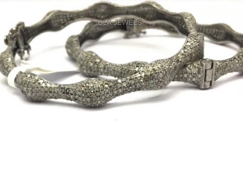 925 Sterling Silber Diamant Armreif Handmade Schmuck Hersteller Weihnachtsgeschenk Hochzeitsgeschenke Jahrestag Geschenke Schöne von OlaJewelsDesigns