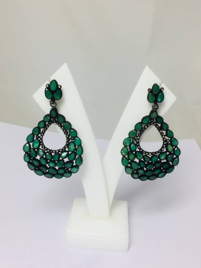 925 Sterling Silber Diamant Und Smaragd Ohrring Handmade Schmuck Hersteller Weihnachtsgeschenke Hochzeitsgeschenke Jahrestag Geschenke Schönes von OlaJewelsDesigns