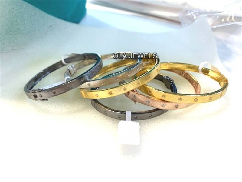 925 Sterling Silber Oxidiert Und Rose Gold Überzogen Weiße Diamant Armbänder Schöne Hochzeitsjubiläum Geschenke Valentinstag von OlaJewelsDesigns