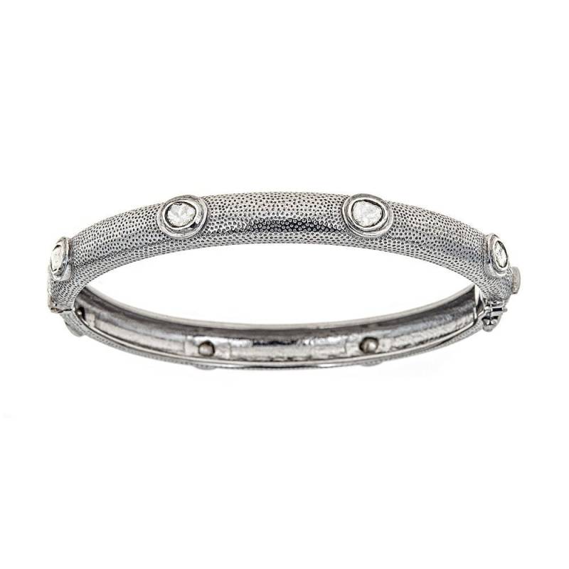 925 Sterling Silber Rose Cut Diamant Zu Öffnen Armreif Weihnachtsgeschenk Hochzeitsgeschenk Jubiläum Geschenk Handgemachter Schmuck Hersteller von OlaJewelsDesigns