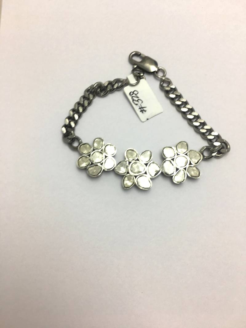 925 Sterling Silber Rose Schneidet Diamant Armbänder Handmade Schmuckhersteller Weihnachtsgeschenke Hochzeitsgeschenke Jahrestag Geschenke von OlaJewelsDesigns