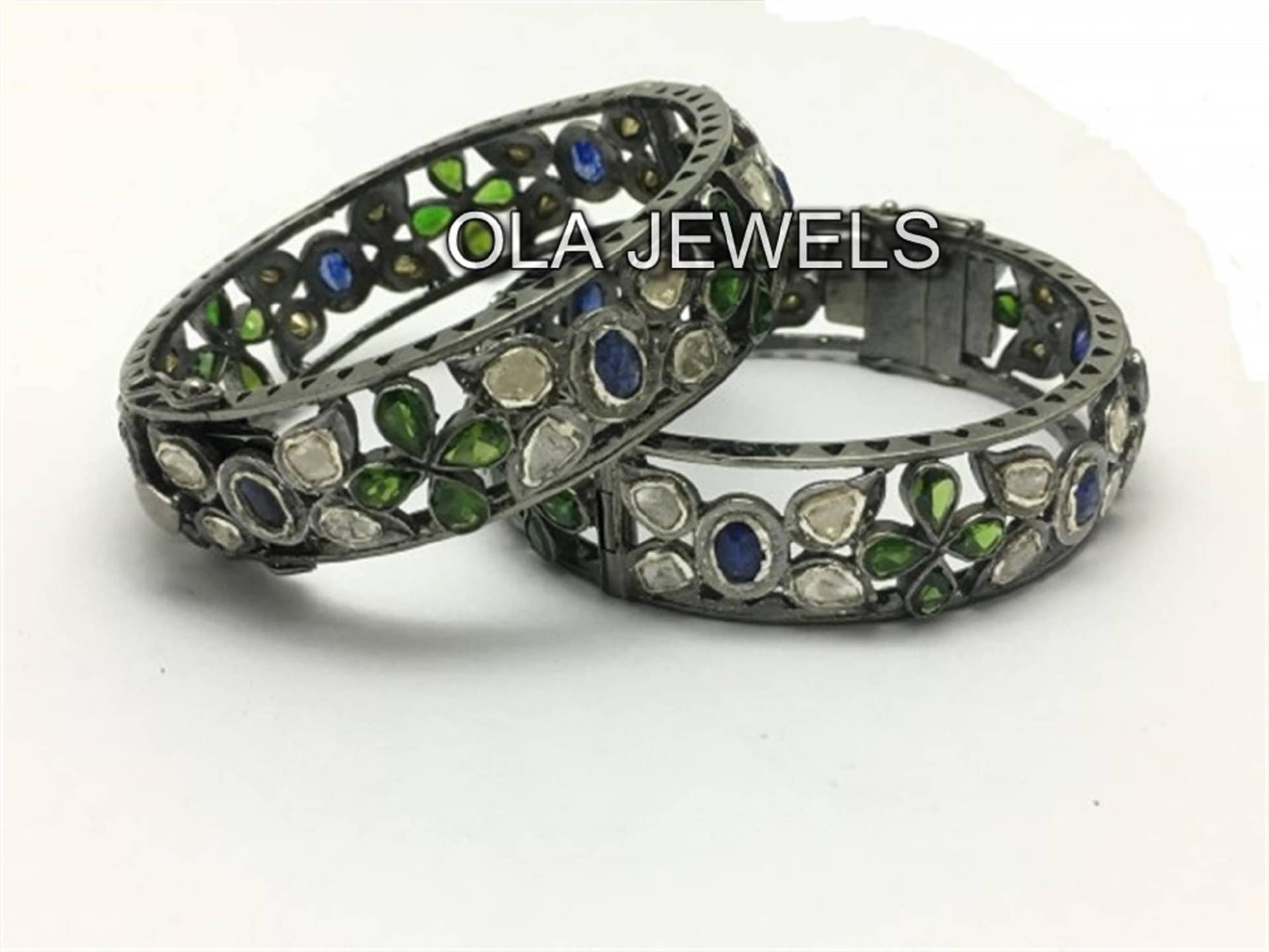 925 Sterling Silber Schwarz Finish Rose Schneidet Diamant Armreif Handmade Schmuck Hersteller Weihnachtsgeschenke Hochzeitsgeschenke Jahrestag 925 Sterling Silber Schwarz Finish Rose Schneidet Diamant Armreif Handmade Schmuck Hersteller Weihnachtsgeschenke Hochzeitsgeschenke Jahrestag von OlaJewelsDesigns