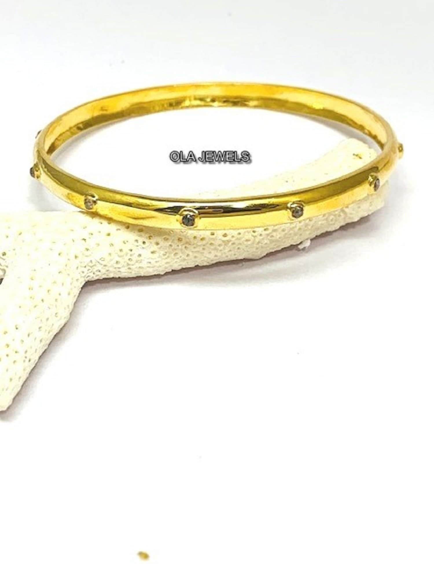 925 Sterling Silber Vergoldet Diamanten Armreif Handmade Schmuck Hersteller Weihnachtsgeschenke Hochzeitsgeschenke Jahrestag Geschenke Schön von OlaJewelsDesigns