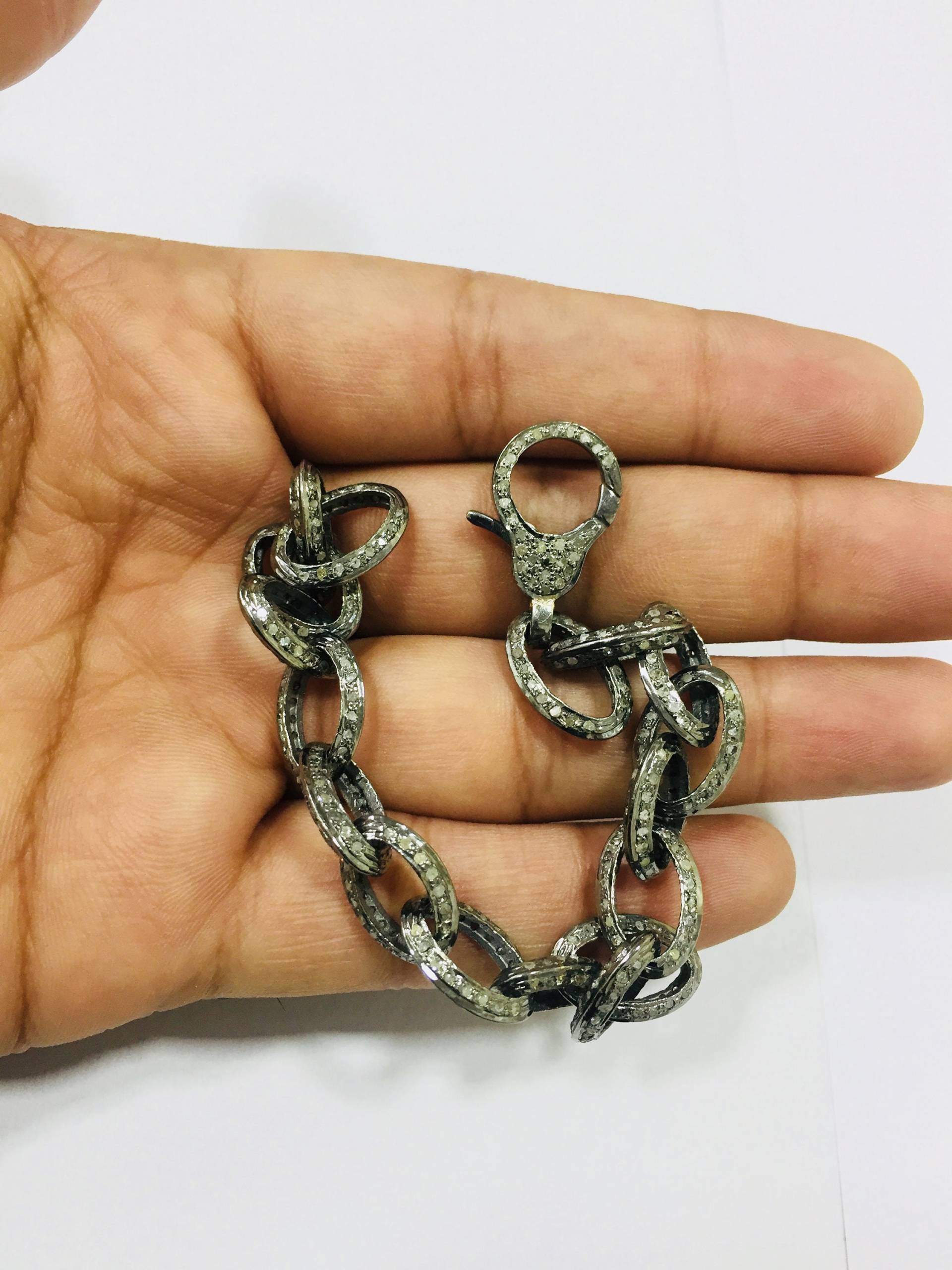 Diamant Armband Silber Armreif Jubiläumsgeschenk Hochzeitsgeschenk Weihnachtsgeschenke Handmade Schmuck Hersteller Schönes von OlaJewelsDesigns