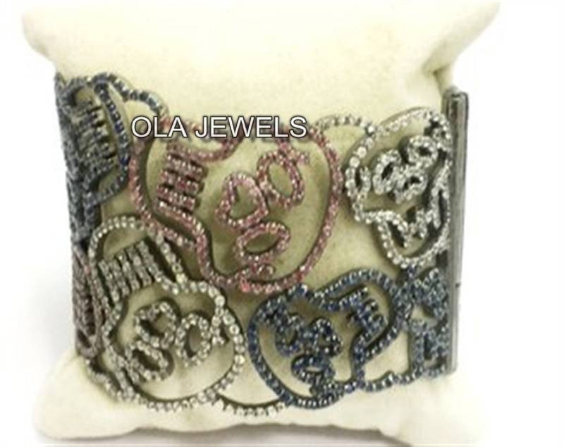 Solid Sterling Silber 925 Schwarz Finish Mit Multi Saphir Armband Handgemachte Schmuck Hersteller Weihnachtsgeschenke Hochzeitstag Geschenke von OlaJewelsDesigns