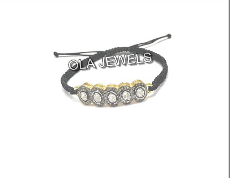 sterling Silber 925 Zwei Ton Rosenschliff Diamant Armband Handgemachte Schmuck Hersteller Weihnachtsgeschenke Hochzeitsgeschenk Jahrestag Geschenk von OlaJewelsDesigns