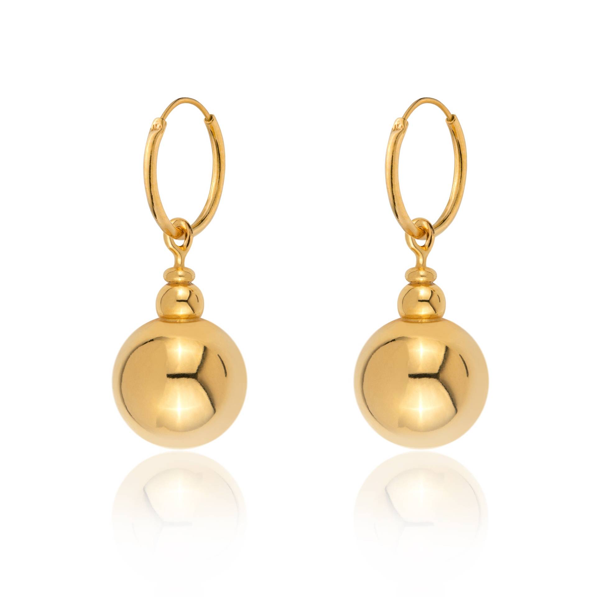 Kugelhaften Ohrringe, Einfache Hoop & Kugel Ohrringe, 24K Vergoldet Sterling Silber, Charm Ohrring, Echtes Silber Vergoldet Kugelhaften Ohrringe, Einfache Hoop & Kugel Ohrringe, 24K Vergoldet Sterling Silber, Charm Ohrring, Echtes Silber Vergoldet von OlaPuchaczJewellery