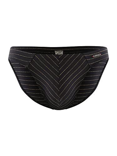 Olaf Benz Herren Slip RED2215 Brazilbrief - Black-Gold - Größe L von Olaf Benz