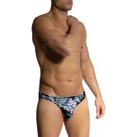 Olaf Benz Herren Slip blau Mikrofaser gemustert von Olaf Benz