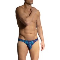 Olaf Benz Herren Slip blau Mikrofaser gemustert von Olaf Benz