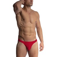 Olaf Benz Herren String rot Baumwolle unifarben von Olaf Benz