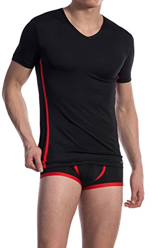 Olaf Benz - RED1604 V-Neck Regular - Fb. Black/red - Gr. M - Limitierte Kollektion von Olaf Benz
