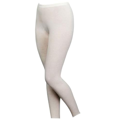 Olanmarp Premium Fashion Lange Damen-Unterhose/Leggins mit 40% Angora + 60% Baumwolle - Ultimativer weicher Wärmekomfort in höchster Qualität Farbe Wollweiss (Grösse XL, 40% Angora, 60% Baumwolle) von Olanmarp