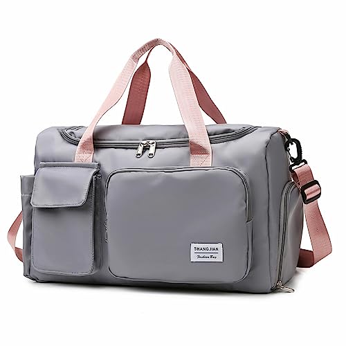 Olasfa Leichte Faltbare Reisetasche Damen Sporttasche mit Schuhfach und Nassfach Weekender Travel Bag Gym Sport Tasche Schwimmtasche für Damen Herren von Olasfa