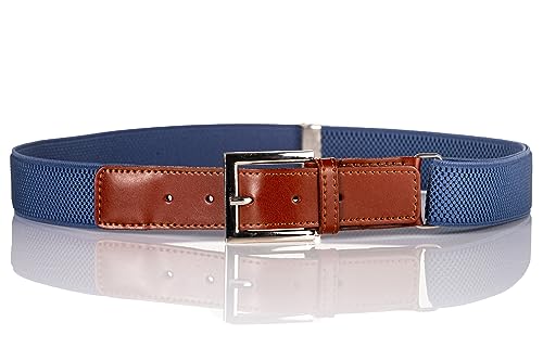 Olata längenverstellbarer Kinder-Gürtel mit Schnalle und braunen Lederbeschlägen (8-15 Jahre). Blau Olata längenverstellbarer Kinder-Gürtel mit Schnalle und braunen Lederbeschlägen (8-15 Jahre). Blau von Olata