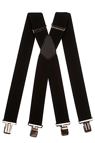 Olata Hosenträger Herren/Breite Hosenträger X-Form mit überkreuzten Riemen - 5 cm. Dunkel Graphite von Olata