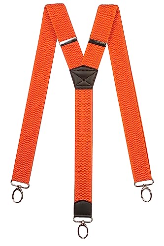 Olata Y Hosenträger mit Karabinerhaken – Frauen- und Herren Hosenträger – 4 cm. Orange von Olata