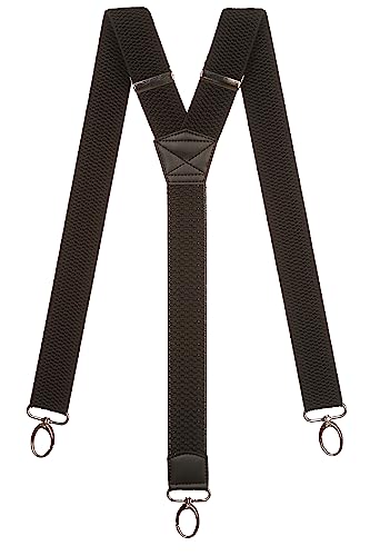 Olata Y Hosenträger mit Karabinerhaken – Frauen- und Herren Hosenträger – 4 cm. Schwarz von Olata
