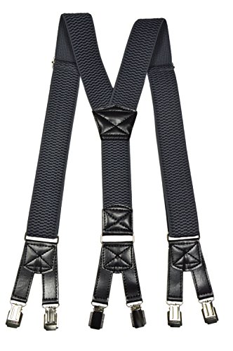Olata Heavy Duty Hosenträger Y Form mit längenverstellbaren Trägern und 6 Metallclips – 4 cm. Dunkelgrau Olata Heavy Duty Hosenträger Y Form mit längenverstellbaren Trägern und 6 Metallclips – 4 cm. Dunkelgrau von Olata