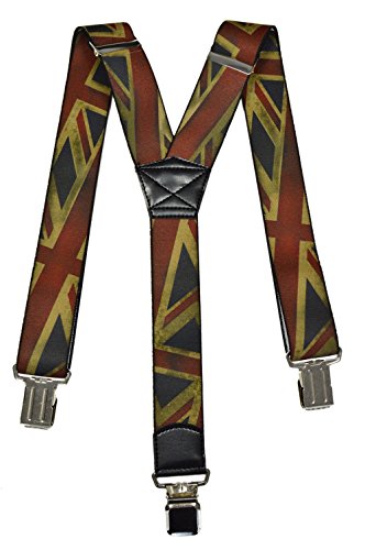 Olata Hosenträger extra starken mit 3 Clips Y-Form, Gedruckt Design - 4cm. Großbritannien C von Olata