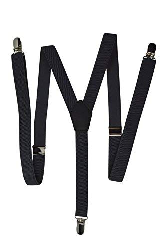 Olata schmale Hosenträger Y Form – längenverstellbare Unisex Hosenträger – 2 cm. Dunkelgrau von Olata