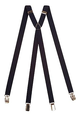 Olata Klassische X-förmige Hosenträger mit Clips – 2 cm breit. Marineblau von Olata