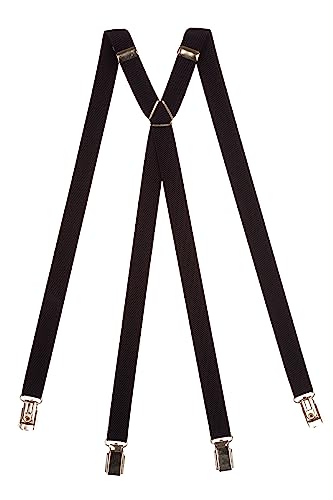 Olata Klassische X-förmige Hosenträger mit Clips – 2 cm breit. Schwarz von Olata