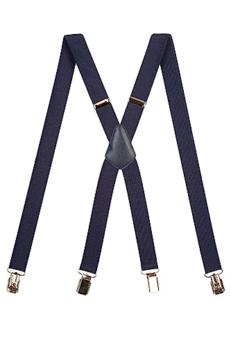 Hosenträger mit 4 Clips für Herren / Damen - Modell 'Skinny' 2.5cm. Blau von Olata