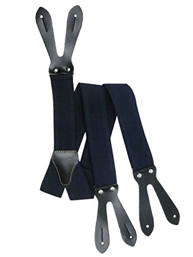 Olata Y Hosenträger zum Knöpfen | Unisex Hosenträger – 3,5 cm. Marineblau von Olata