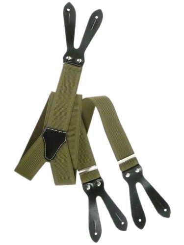 Olata Y Hosenträger zum Knöpfen | Unisex Hosenträger – 3,5 cm. Olivgrün von Olata