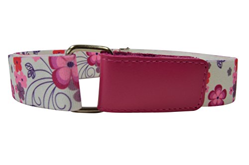 Olata Kinder 1-6 Jahre Elastischer Gürtel mit Muster, voll einstellbar mit Klettband. Blume Rosa von Olata