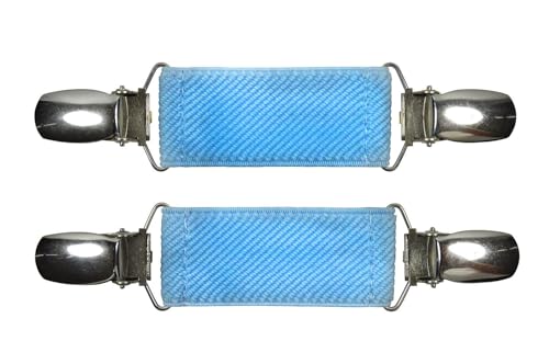 Olata elastischer Cardigan-Clip | Blusenraffer für Damen. Paket von 2 - Hellblau (Silber Clips) von Olata