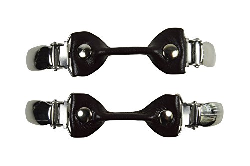 Olata elastischer Cardigan Clip für Oberteile, Kleider und Pullover | Blusenraffer aus Leder – 2 Stück. Braun von Olata