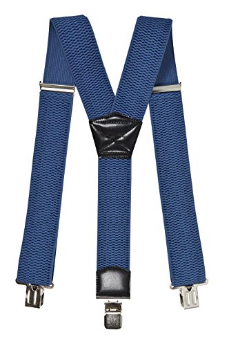 Olata Heavy Duty Herren-Hosenträger Y Form mit extra breiten Trägern – 5 cm. Blau von Olata