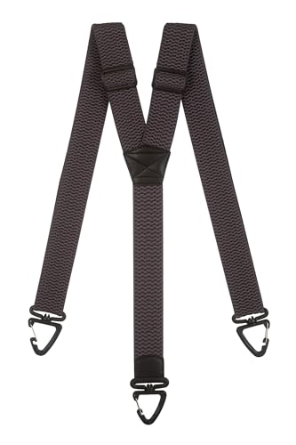 Olata Robuste Y-Hosenträger mit Kunststoff-Karabinerhaken – 4 cm Breit, Elastisch, Ideal für Arbeit und Outdoor-Aktivitäten. Dunkelgrau von Olata