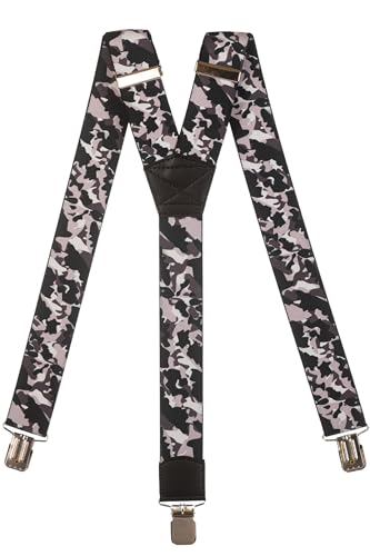 Olata Hosenträger extra starken mit 3 Clips Y-Form, Gedruckt Design - 4cm. Camoflauge A von Olata