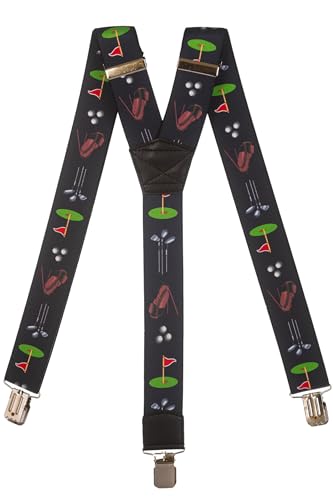 Olata Hosenträger extra starken mit 3 Clips Y-Form, Gedruckt Design - 4cm. Golf von Olata
