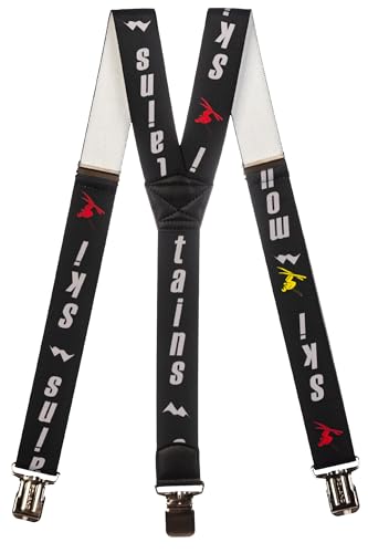 Olata Hosenträger für Skihosen | x- und y-förmige Hosenträger (Schwarz/Grau) – 4 cm. Erwachsene. Y-Form von Olata